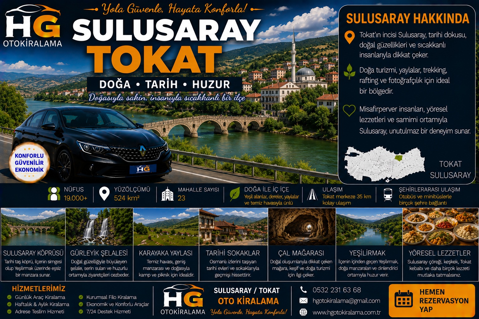 Sulusaray Tokat araç kiralama | HG Blog
