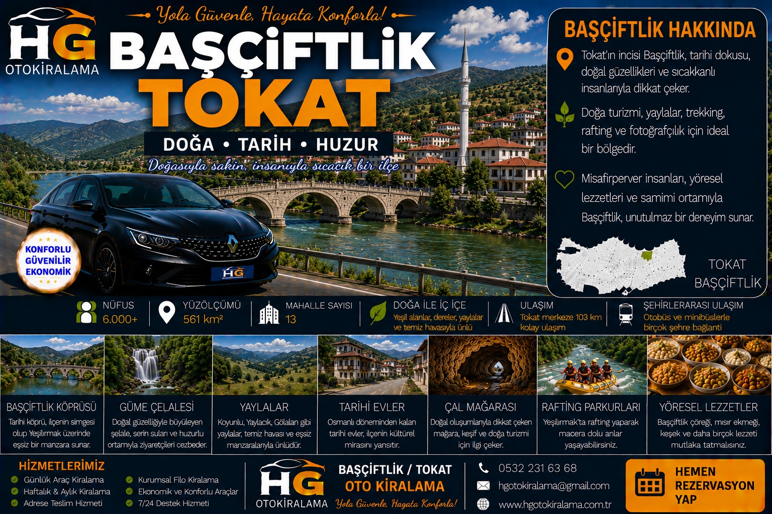 Başçiftlik Tokat araç kiralama | HG Blog