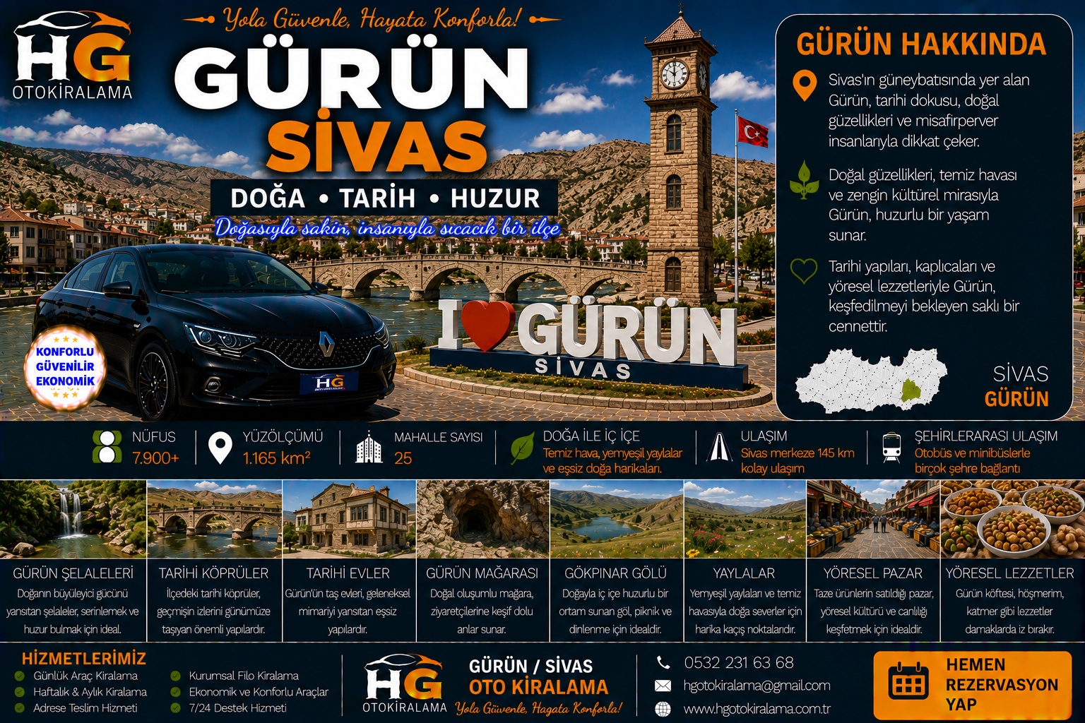 Gürün Sivas araç kiralama | HG Blog